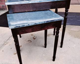 Tables. Primitive tin top tables
