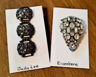 Table full of costume jewelry!! Eisenberg and Judy Lee