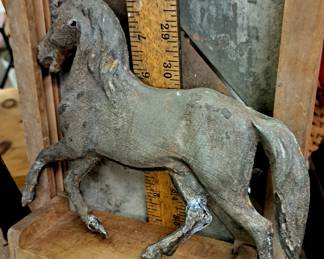 Primitive weathervain tin horse 