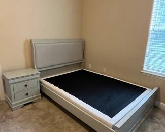 Full size platform bed, nightstand