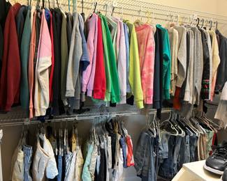 Large selection of hoodies and sweatshirts