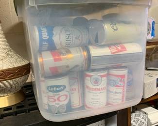 Assorted vintage beer cans