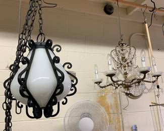 Mid-Centrury lamp & chandelier 