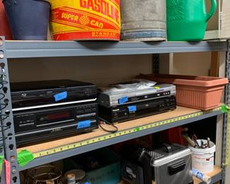 Audio visual players, deep fryer, vintage lamps 