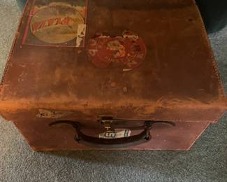 Antique Small Leather Trunk