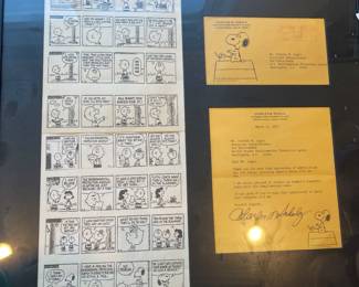 Charles schultz letter and comic strips