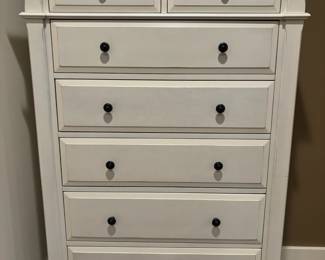 White Modern Tall Boy Dresser