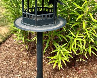 Wrought Iron Bird Feeder on Post