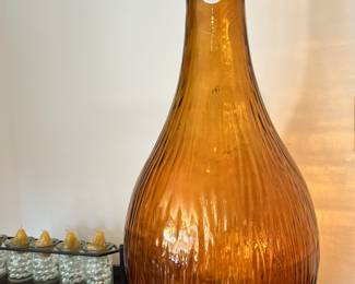 100% Recycled Amber Glass Large Vase Made by Vidrios San Miguel - Made in Spain