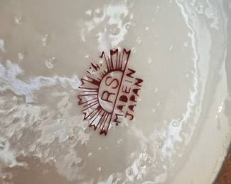 RS Japanese Blue Luster Sugar Bowl, Snack Plates with Dogwood Design