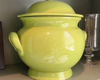 Lime Green Ceramic Soup Tureen 