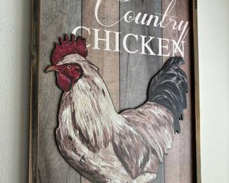 Rustic "Country Chicken" Wall Sign