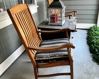 Pair of Oak Patio Rocking Chairs