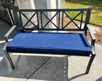  Modern Black Metal Outdoor Bench