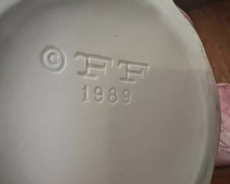 1989 Fitz & Floyd Pink Cabbage Teapot, Cream & Sugar Bowl