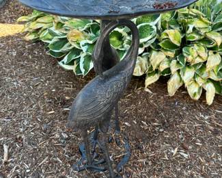 Crane Base Pedestal Birdbath