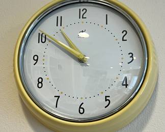 Infinity Instruments Retro Round Yellow Wall Clock