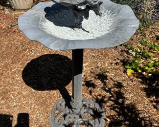 Two Tier Bird Bath with Cast Iron Base