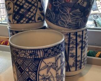 Set of 5 Japanese Tea Cups