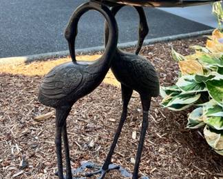 Crane Base Pedestal Birdbath