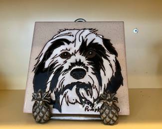 Pumpkin Studios Havanese Black & White Trivet/Tile