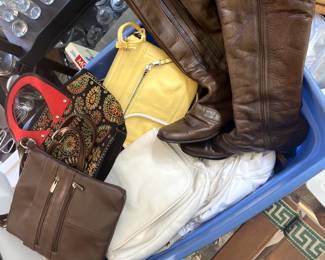 Vintage ladies handbags, furniture, coats, hats, belts, shoes, etc.