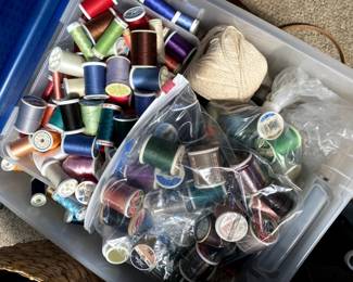 Thread, ribbons, buttons, needles, etc.