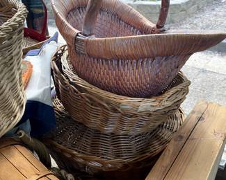 Wood and wicker baskets and boxes