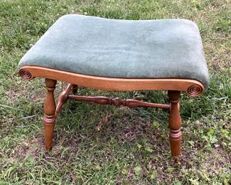 Haywood Wakefield green velvet bench/stool