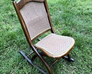 Antique folding rocking chair