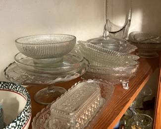 Vintage glass serving dishes