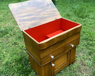 Vintage solid wood record player cabinet
