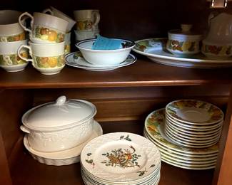 Vintage Mikasa and Metlox Vernon Della Robbia Poppytrail dishes