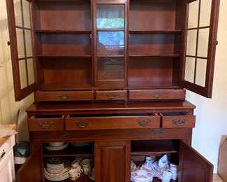 Willet solid cherry china cabinet/hutch