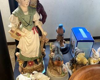Antique porcelain and ceramic figurines