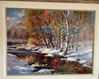 Framed Oil Painting "Winter Retreat" by Brent Heighton 