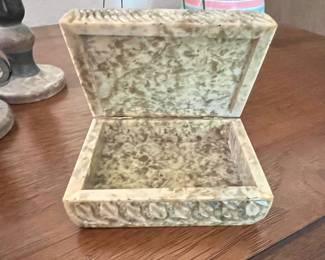 Carved Soapstone Trinket Box