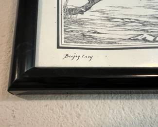 Framed Pen Drawing "Sightseeing" by Beejay Frey
