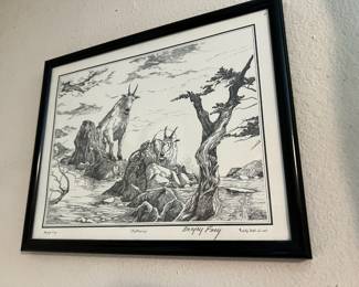 Framed Pen Drawing "Sightseeing" by Beejay Frey
