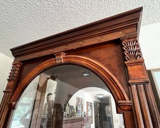 Wood Framed Curio Cabinet with Domed Face