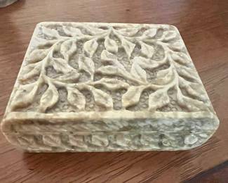 Carved Soapstone Trinket Box