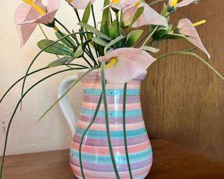 Pink, Purple & Blue Striped Pitcher - Made in Italy