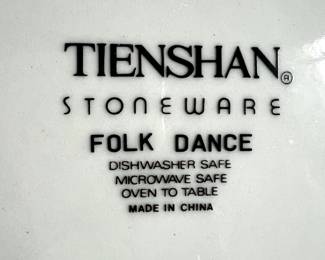 Tenshan Stoneware "Folk Dance" Dinnerware Set