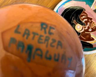 Paraguay Pottery Plates Signed R.C. Laterza
