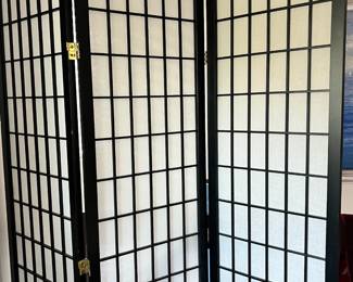 3 Panel Black/White Shoji Screen