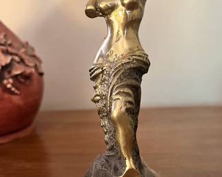 Brass Tone Aphrodite Sculpture 