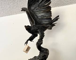 Bronze Eagle Sculpture by Jules Moigniez