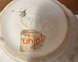 White Mid-Century Hyalyn Pottery Vase/Pitcher
