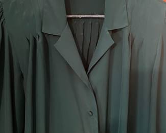 Peter's Ashley Liquid Silk Dark Green Blouse - Size 10