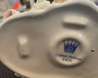 Dresden Porcelain Lace Sitting Lady Figurine